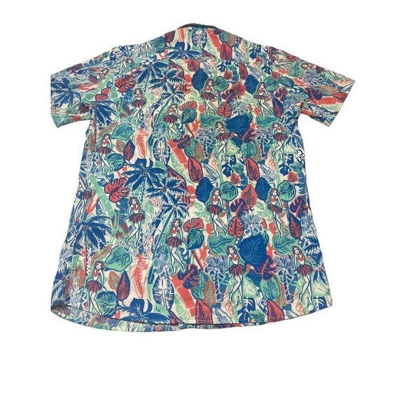 tipsyelves Men's Short Sleeve Button Front Hula Girl Tropical Shirt Size Small - Picture 2 of 7